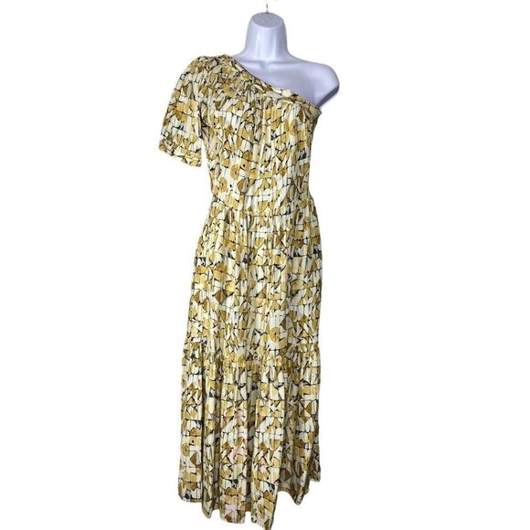 Sita Murt Women's Yellow One Shoulder Dress Size 36 EU/ Size Small USA - Picture 2 of 11